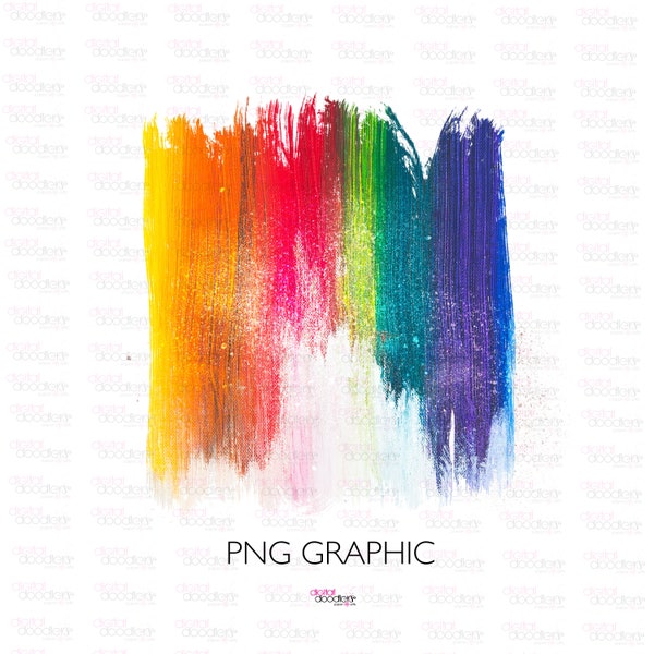 Pride Rainbow Paint Brush Stroke Png - Etsy