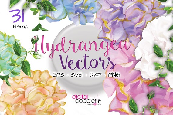 Download 31 Hydrangea Vectors Dxf Svg Great Video Example Hydrangea Etsy