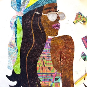 Patchwork Applique Pattern: Summer Girl with Sunglasses (PDF Download)