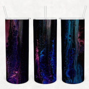 Alcohol Ink Tumbler Sublimation Design: Black Ombre (Digital Download)