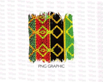 Cheetah Jamaican Reggae Brush Stroke Sublimation, Image Transfer, Juneteenth, Rasta Inspired Digital Background, Clipart, PNG