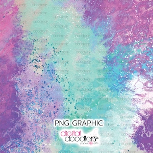 Teal Splash Distressed Background, Clipart, Sublimation Swatch, Purple and Pink Brushstroke, Photoshop Overlay, Digital Download, Textured