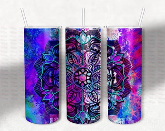 Mandala Graffiti Tumbler Digital Transfer, Abstract Backgrounds, Sublimation, Tumbler Wrap, Graffiti Wrap, Purple and Pink Tumbler Wrap