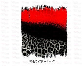 Red Leopard Print PNG: Sublimation Background, Party Invitation Graphic