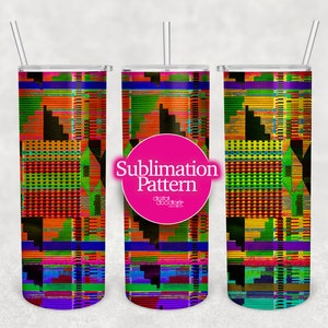 Kente Becher Sublimationsdesign: Heller afrikanischer Druck (Digitaler Download)