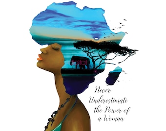 African American Woman PNG: Melanin Sublimation Art (Digital Download)