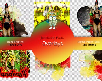 Juneteenth Reggae Inspired Sublimation Mini Bundle, Canva Graphics, Rasta Inspired Digital 5 x 7 inch, KDP Interiors, Invitation Design