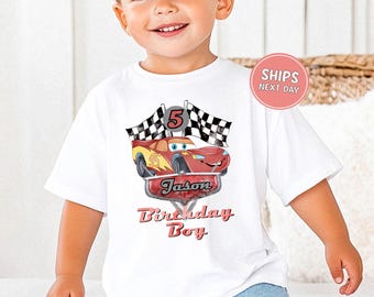 Custom Lightning McQueen Birthday Boy Shirt Personalized Disney Cars Birthday Shirt Birthday Party Shirt Cars Birthday Shirt Birthday Gift