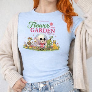Disney Epcot Flower Garden Baby Tee Mickey Floral Bella Canvas Cropped Tank Top Disney Ragnar Baby Tee for Women Disneyworld Cropped