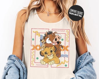 Retro Cute Lion King Comfort Colors Tank Top Disney Animal Kingdom Shirt Disney Simba Long Sleeve Cute Disney Sweatshirt Floral Disney Tee