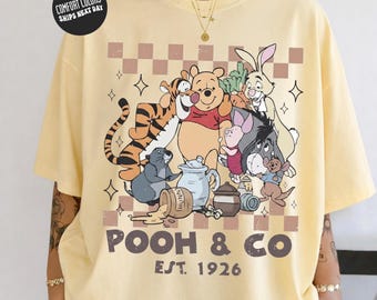 Retro Disney Pooh and Co Est 1926 Shirt Pooh Bear and Friends Sketch Tank Top Retro Disney Pooh Bear Shirt Disney Family Trip 2026 Shirt