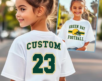 Custom Green Bay Football Shirt Football Jersey Style Sweatshirt Personalized Name Number Shirt Football Apparel Green Bay Packers Fan Gift