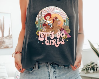 Go Girls ! Tank Top Toy Story Jessie Tank Top Toy Story Tank Retro Disneyland Tank Vintage Country Cowboy Tank Top Jessie & Bullseye Western