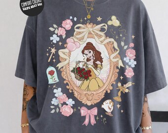 Retro Coquette Bow Princess Belle Comfort Colors Shirt Disney Beauty and the Beast Tee Tale As Old As Time Disney Girls Trip 2026 Shirt