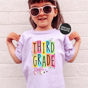 Third Grade Shirt Girls Back To School Shirt Coquette Comfort Colors Shirt Kids School Girls 3rd Grade Shirt School Gift First Day Of School