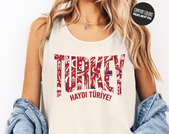 Turkey Soccer 2026 Jersey Tank Top Haydi Turkiye ! Fan Tank Top Soccer Fan Shirt Nation Cup Tee for Summer