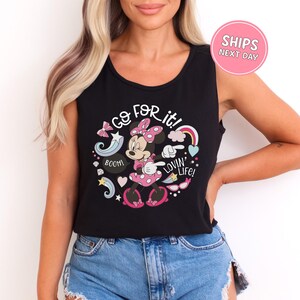 Minnie Go For It Beach Tank Top Mickey Mouse Family Shirt Disney Girls Trip Tank Top Disneyland Holiday Vacation Tank Disney Retro Tank