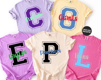 Custom School Spirit Shirt Mascot Team Tee Comfort Colors® Personalized Game Day Shirt School Spirit Wear School Pride Sport Fan Gift