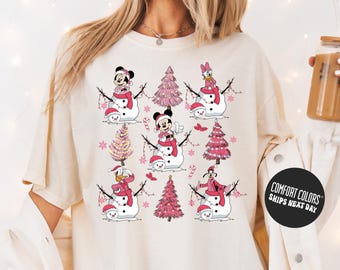 Minnie Christmas Party Shirt Comfort Colors Retro Disney Merry Christmas Long Sleeve Family Disney Christmas Trip Shirt Cute Christmas