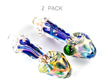 5” Rim On Body Gold Fumed Glass Hand Pipe – 2 PACK