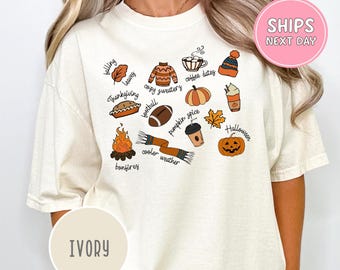 Cute Fall Shirt Comfort Colors Halloween Shirt Cute Fall Halloween Tee Fall Vibe Shirt Pumpkin Shirt Gift For Her Women's Halloween Bow