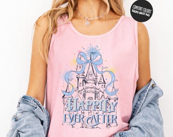 Princess Tank Top Happily Ever After Girls Shirt Disney Girls Trip Tank Top Disneyland Holiday Vacation Tank Disney Magic Castle Tank