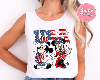 4th Of July Mickey USA Tank Top Disney USA Tank Top Disney 4th Of July Shirt Disney USA Freedom Trip Tank Stitch 4th Of July Shirt