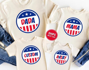 Custom USA Family Matching Shirts Personalized 4th of July Tee Independence Day Family T-Shirt 250th Year Shirt
