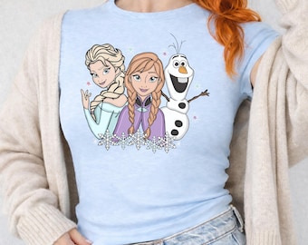 Disney Frozen Baby Tee Elsa Princess Cropped Tee Disneyland Elsa and Friends Crop Top WDW Baby Crop Tee Anna Olaf Party Shirts