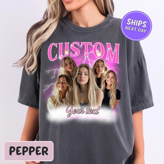 Custom Photo Collage Shirt Comfort Colors® Custom Bootleg Girlfriend Shirt Personalized Birthday Shirt Bootleg Gift For Girlfriend Shirt
