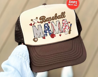 Baseball Mama Cap Sports Trucker Hat for Mothers Game Day Mom Hat Baseball Fan Gift Sport Lover Hats