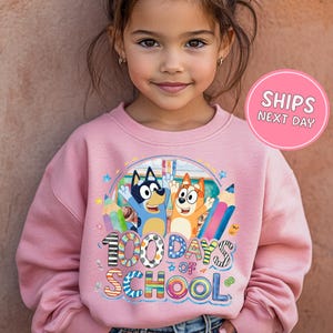 100 Days Of School Sweatshirt Blue Dog 100 Days Of School Sweatshirt Happy 100 Days Of School Sweatshirt Toddler Shirt Blue Dog Sweatshirt