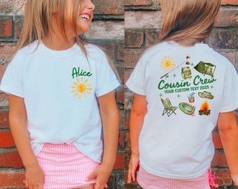 Custom Camping Cousins Shirt Matching Cousin Crew Camp Shirt Summer Camp Shirt Cabin Crew Shirt Toddler Camper Shirt Personalized Camping