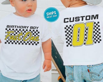 Custom Pit Crew Birthday Matching Shirt Checkered Pit Crew Family Shirts First Birthday Race Car Birthday Two Sided Shirt Second Birthday