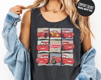 Disney McQueen Tank Top Comfort Colors Disney Cars Shirt  Cars Tee Cute Cars Shirt Boys Car Shirt Disney Cars Shirt McQueen Shirt