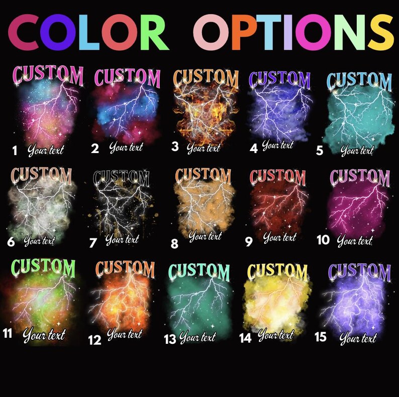 a poster with a bunch of different colors on it