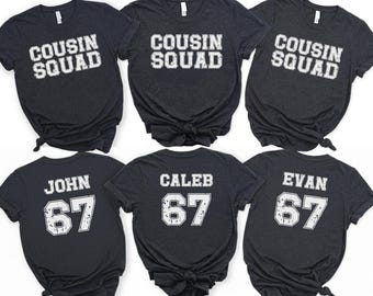 Cousin Squad Custom Name Number Sports Tee Shirt Sport Lover Personalized Cousin Trip Shirts Cousin Crew T-Shirt Family Matching Cousin Team