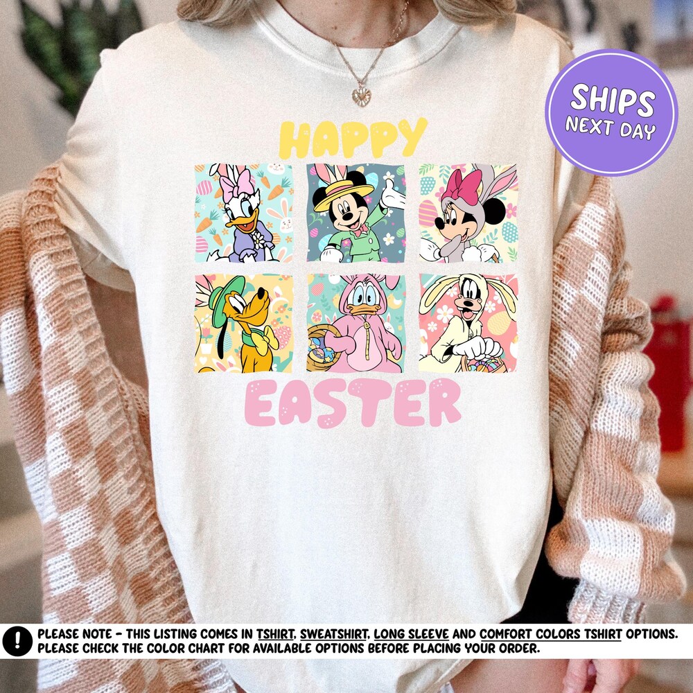 Easter Disney Mickey And Friends Shirt Happy Easter Shirt Disney Easter Shirt For Women Cute Easter Outfit Disney Easter Shirt Easter Long Bespoketshirt