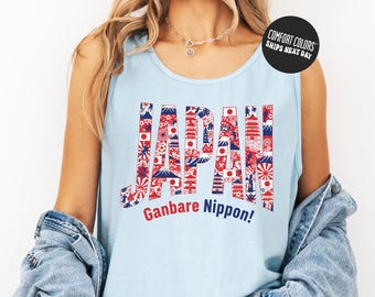 Japan Soccer 2026 Jersey Tank Top Ganbare Nippon ! Fan Tank Top Soccer Fan Shirt Nation Cup Tee for Summer