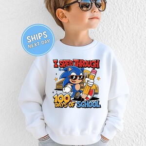 100 Days Of School Sonic Sweatshirt 100 Days Of School Sweatshirt Boys Happy 100 Days Of School Sweatshirt Toddler Shirt Toddler Sweatshirt