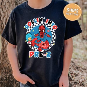 2026 Spider Pre-K Graduation Shirt for Kids Rollin' Into Pre-K Shirt Kids Graduation Shirt School Break Shirt for Kids Graduation for Boys