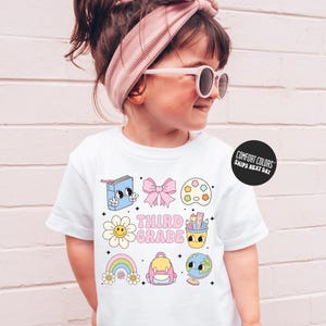 Third Grade Shirt Back To School Girls Shirt Coquette Comfort Colors Shirt Kids School Girls 3rd Grade Shirt School Gift First Day Of School