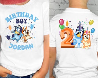 Blue Dog Custom Name Birthday Shirt Blue Dog Birthday Boy Shirt Custom Birthday Shirt Birthday Gift Kids Birthday Boy Shirt Gift For Him