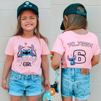 Custom Stitch Birthday Girl Shirt Personalized Stitch Birthday Shirt Stitch Birthday Girl Shirt Cute Birthday Shirt Toddler Disney Character