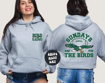 Philadelphia Football Hoodie Bird Gang Sweatshirt Sundays Are For The Birds Philadelphia Football Mascot Retro Eagles Football Fan Gifts