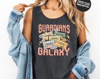 Retro Guardians of the Galaxy Comfort Color Tank Top Vintage Avengers Team Shirt Star Lord Tee Superhero UFO Shirt Disney Family Trip 2026