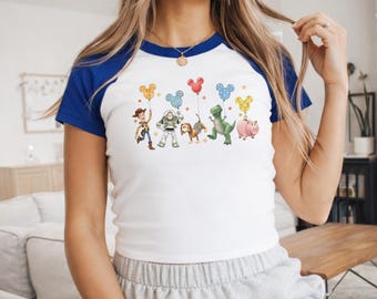 Retro Toy Story Watercolor Baby Tee Disney Toy Story Bella Canvas Cropped Tank Top Disney Ragnar Baby Tee Women Disney Cropped Long Sleeve