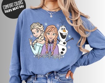 Princess Elsa Long Sleeve Comfort Colors Disney Frozen Princess Elsa Shirt Disney Elsa's Friends Shirt Disneyland Shirt Lovely Princess Elsa
