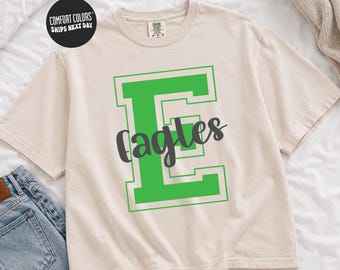 Custom School Spirit Boxy Tee Mascot Team Shirt Comfort Colors® Personalized Game Day Tank Top School Spirit Wear School Pride Sport Fan