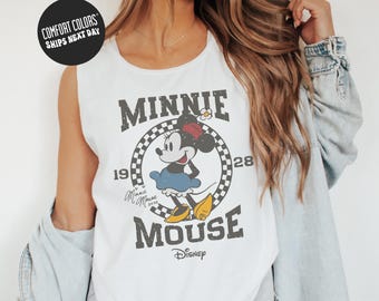 Retro Disney Minnie Mouse Comfort Colors® Tank Top Retro Minnie 1928 Shirt Disney Vacation Long Sleeves Disneyland Minnie Shirt Magic